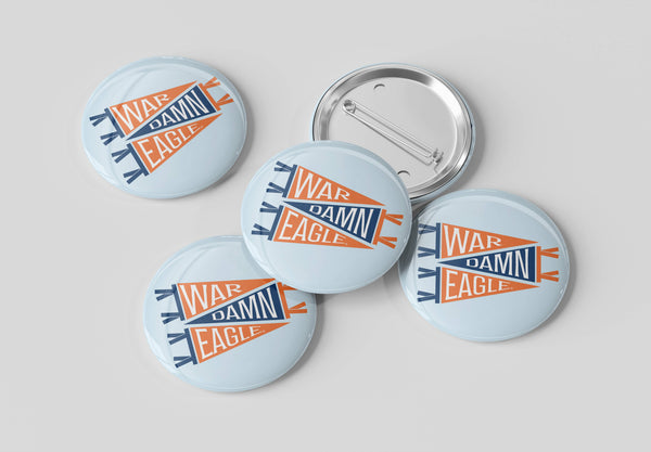 Auburn War Damn Eagle Pennant Flags Button