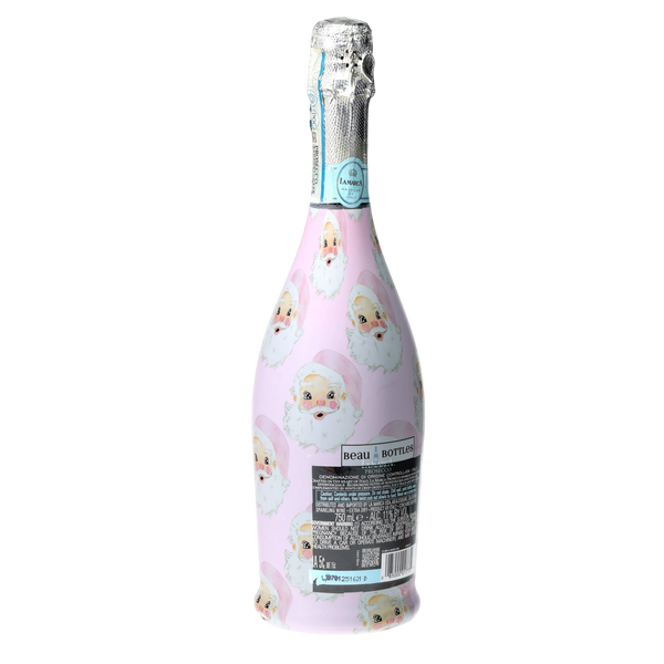Limited Edition Watercolor Pink Santa Prosecco Bottle Wrap