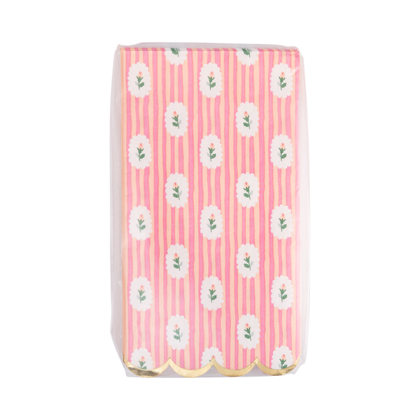 Striped Floral Dinner Napkin