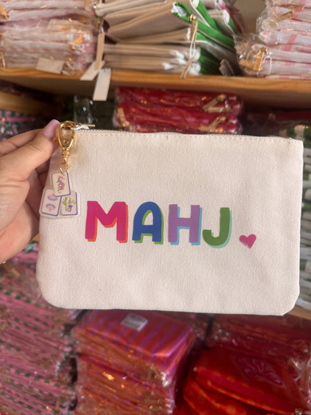 Mahjong Bag | Canvas mahjong gift bag w/ TILE zipper