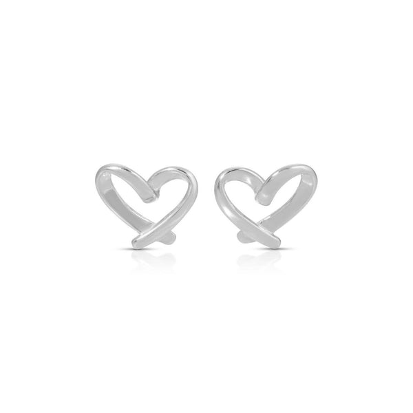 Free Form Heart Studs on Velvet Gift Tag: Gold