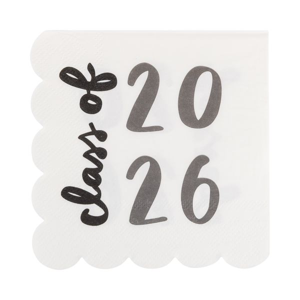Foiled Class of 2026 Scallop Cocktail Napkin (18 ct)
