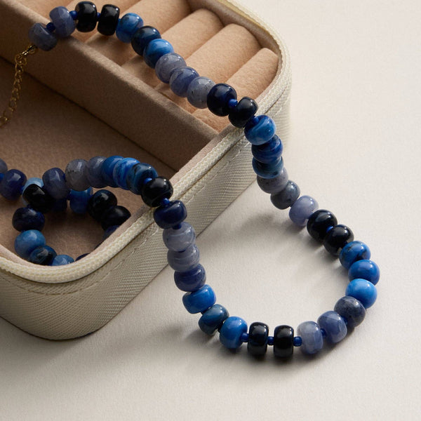 Beaded Necklace: Light Blue
