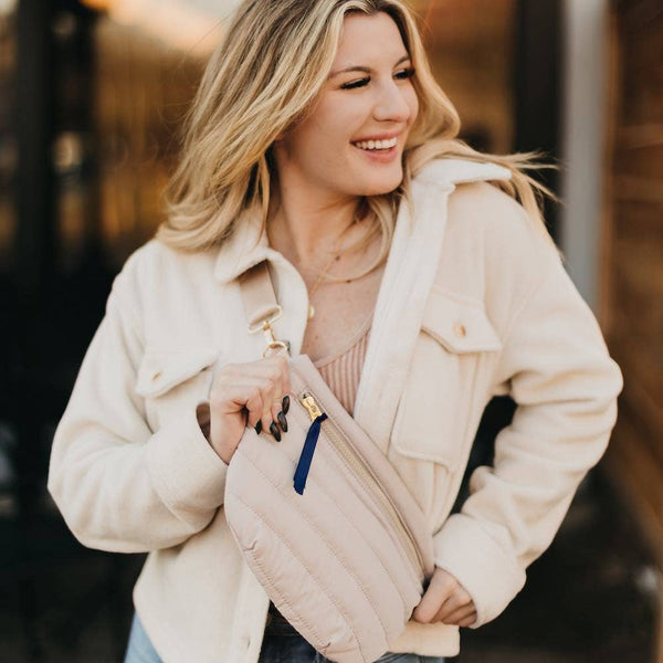 Jolie Puffer Belt Bag Pink Floral