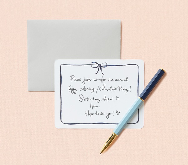 Navy Bow Flat Notes – Boxed Set of 8 Notecards