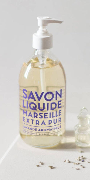 Liquid Marseille Soap Aromatic Lavender 16.7 fl oz Glass