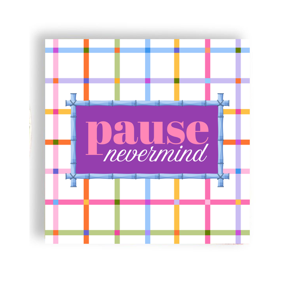 Mahjong "Pause Nevermind" 24ct Cocktail Napkins (3 ply)