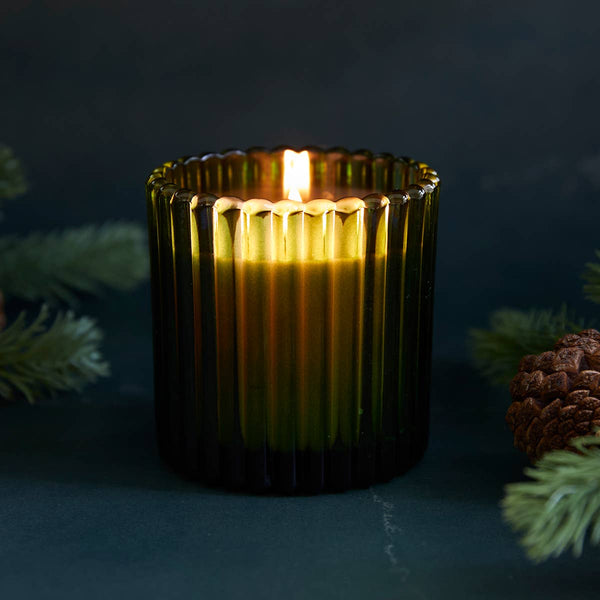 Balsam Fir & Cedar Candle In Green Glass 7oz. Ctn. 6