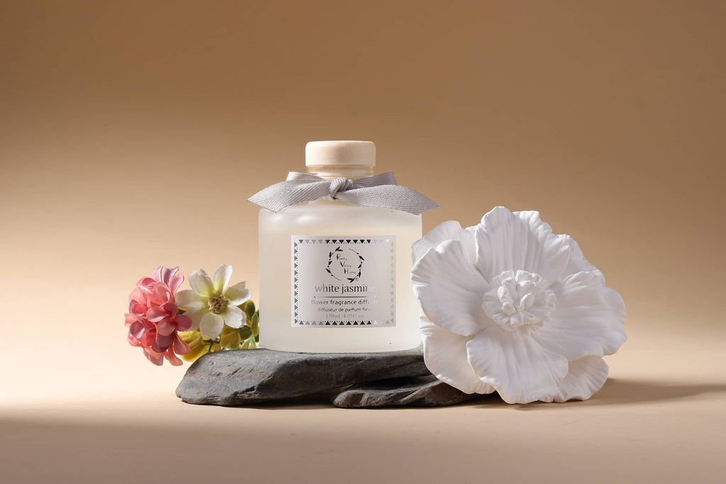 Marigold Ceramic Flower Diffuser Gift Set - White Jasmine - Thumbnail 5