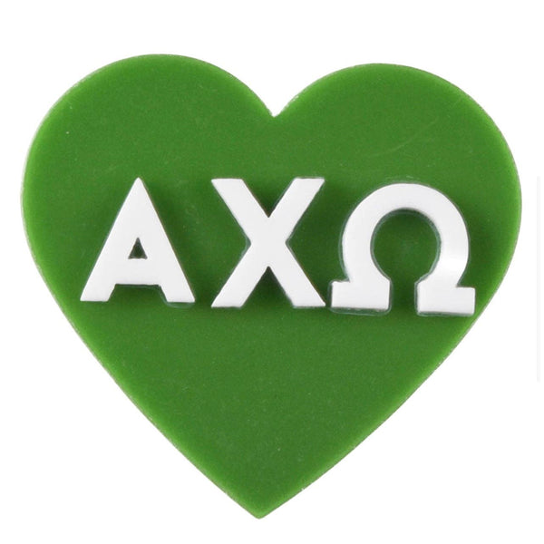 Sorority & Greek Acrylic Heart Pin/ Button: Kappa Delta