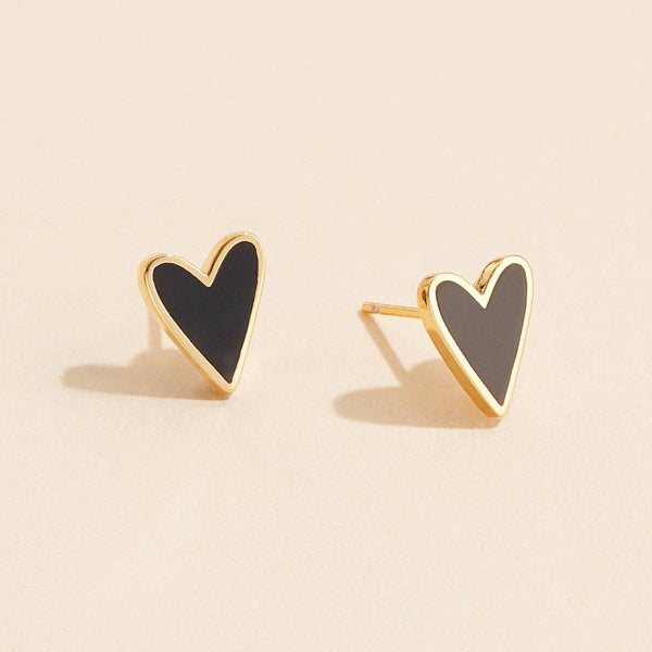 Blush Heart 18K Gold Dip Stud Earrings