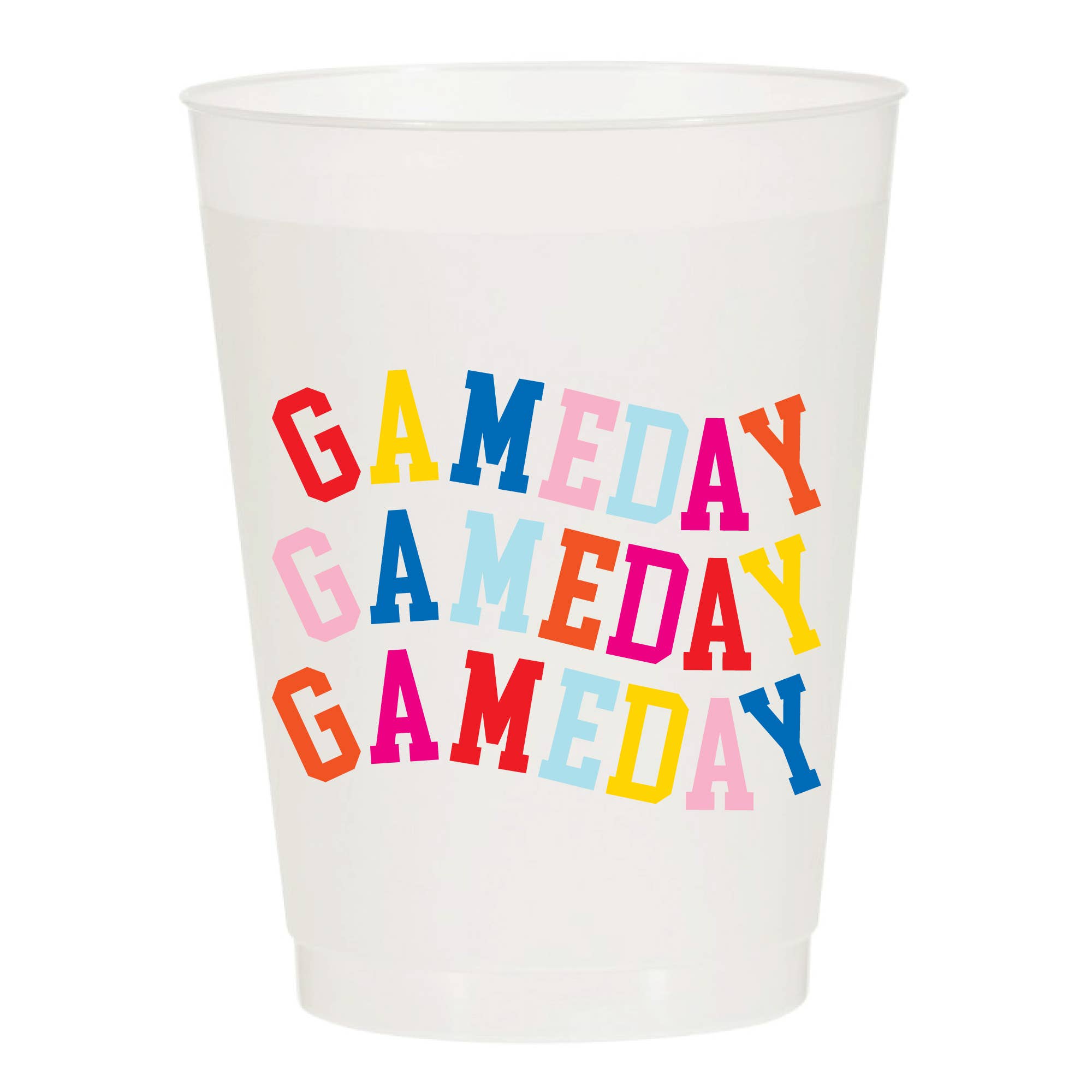 Gameday Multi Color Frosted Cup- Sports: Pack of 6