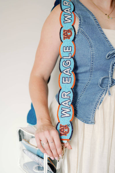 Auburn Fully Beaded Scalloped Purse Strap