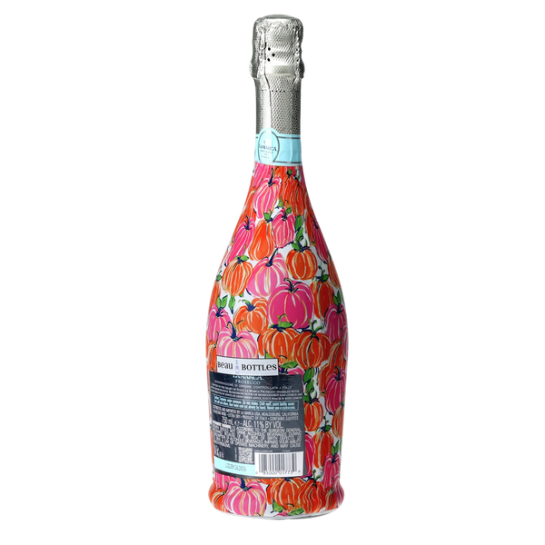 Pink & Orange Pumpkins Prosecco Bottle Wrap
