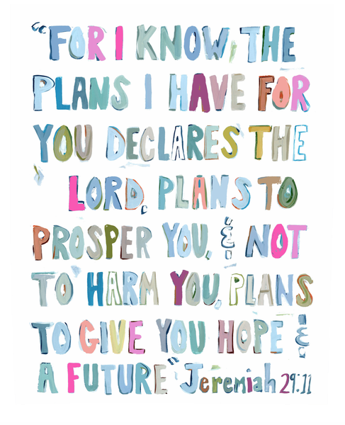 "Jeremiah 29:11" on paper: More Pinks