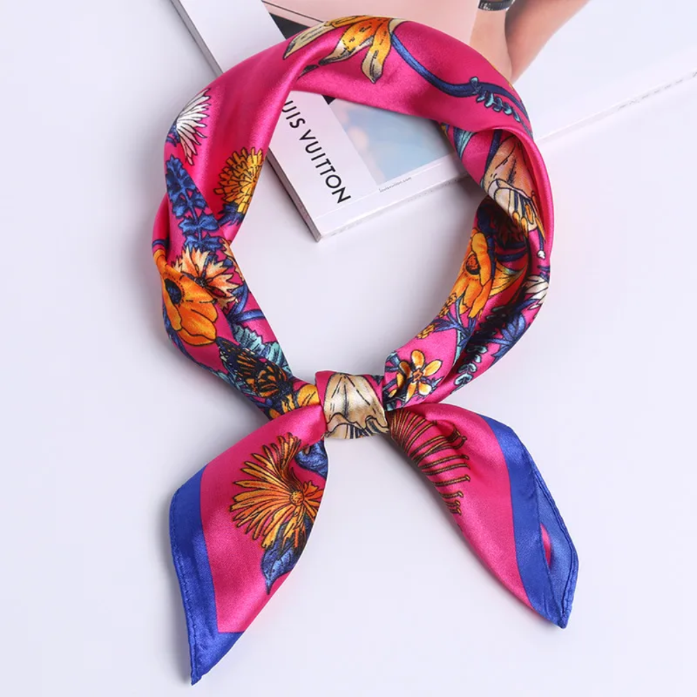Southern Silk Scarf – Fuchsia Floral