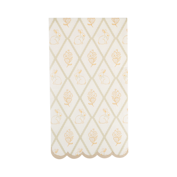 Bunny Grid Scallop Guest Napkin (24ct)