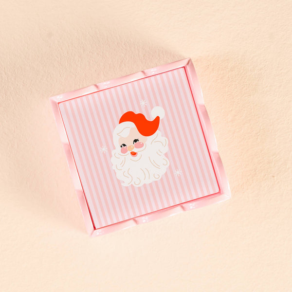 Scallop Trinket Tray-Holly Jolly Santa