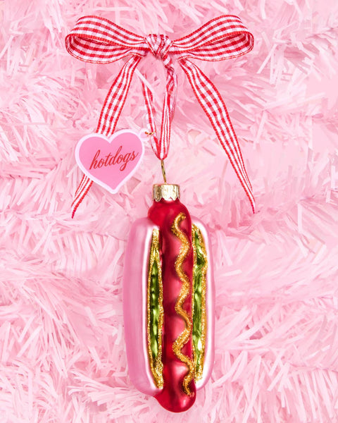 Hot Dog Ornament - iridescent ornament Christmas Xmas Holiday Season