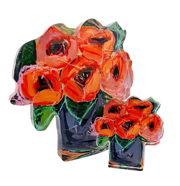 Red Floral Acrylic Bloom Block BITTY: Bitty Block