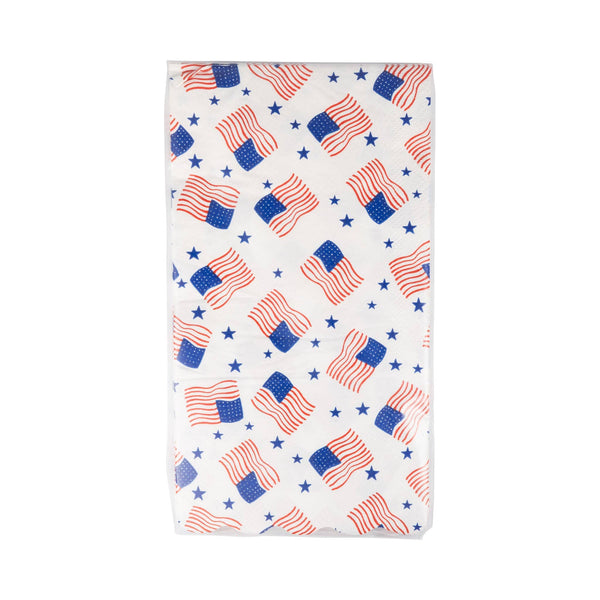 Scattered Flag Scallop Guest Napkin (24ct)