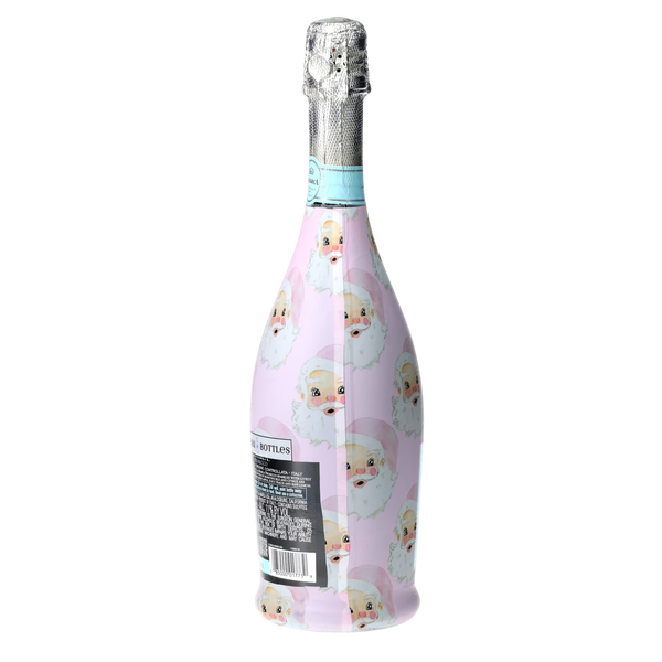 Limited Edition Watercolor Pink Santa Prosecco Bottle Wrap