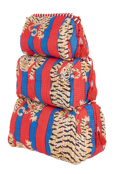 Tiger Quilted Makeup/Toiletry Bag