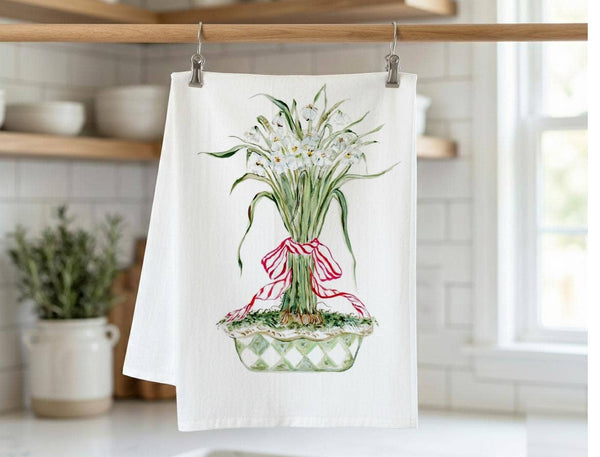 Paperwhites Kitchen Towel: Cotton Cloth Towel