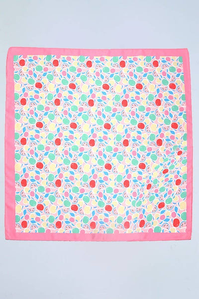 FRUIT PRINT SILKY FEEL BANDANA SCARF