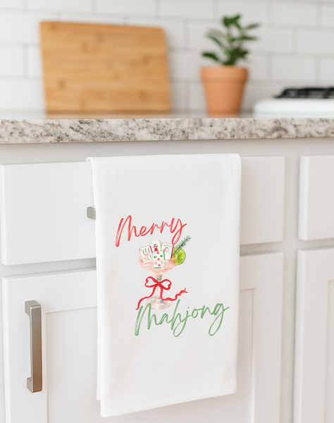 Merry Mahjong Christmas gift towel holiday cute hostess gift