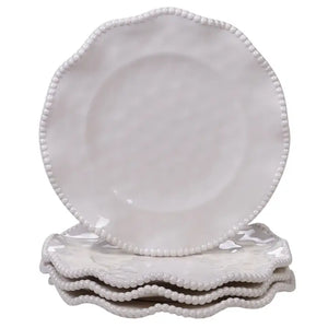 Cream Wavy Melamine Salad Plate