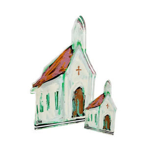 Lauren Dunn Large Acrylic Block Church