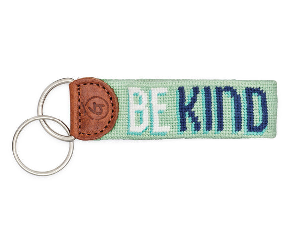 Be Kind Needlepoint Keychain: Orange