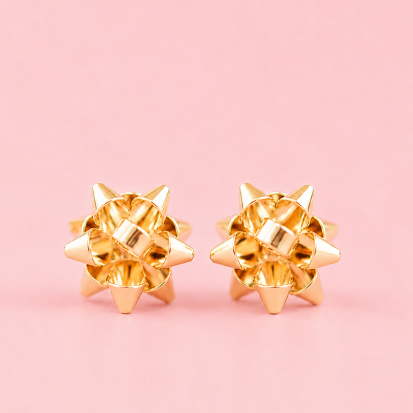 Holiday Bow Earrings Gold