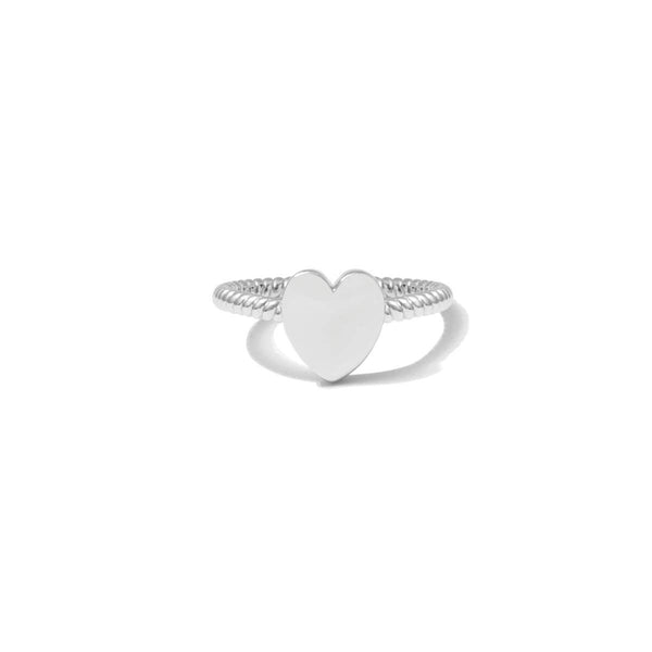 Simple Heart Adjustable Ring: Gold