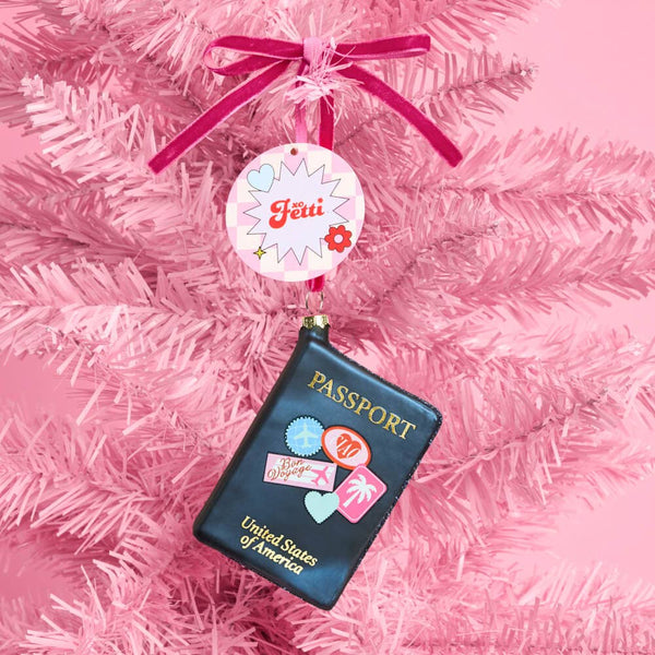 Passport Christmas Ornament | Girly Holiday Travel Gift