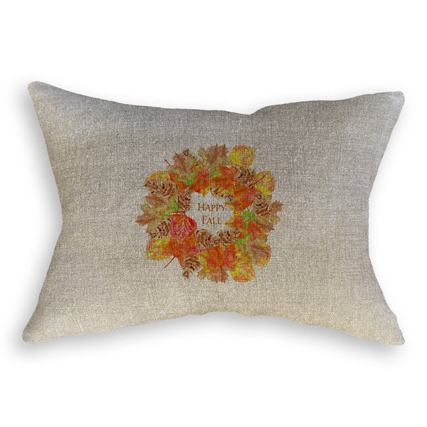 Fall Leaf Wreath with Happy Fall: Notecard / -