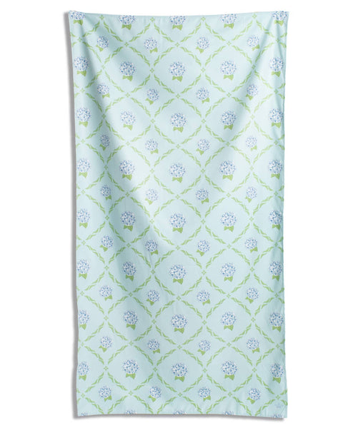 Hydrangea Trellis Giant Beach Towel       Blue/Green    40x70