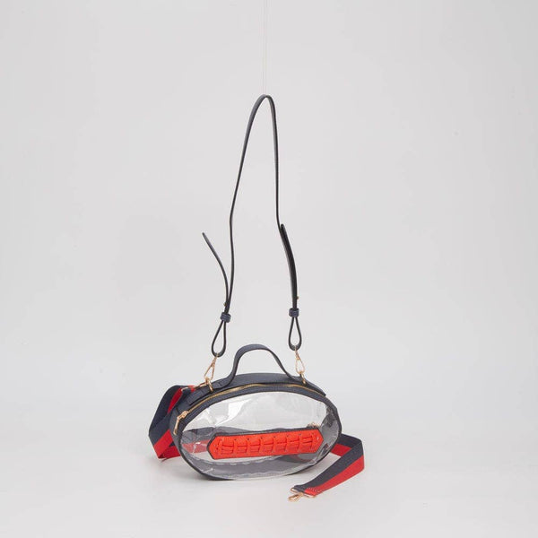 Clear Gameday Football Stitch Detail Crossbody Bag