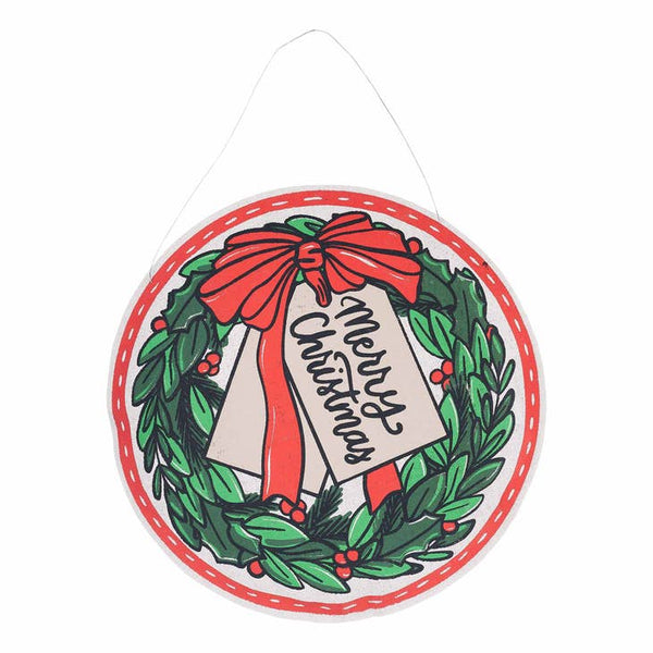 Give Thanks/Merry Christmas Burlap Door Hanger