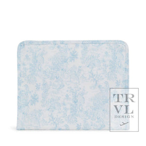 TRVL Roadie Large - Bunny Toile Blue Zip Pouch