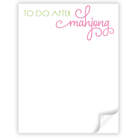 To Do After Mahjong Notepad: Pink & Lime