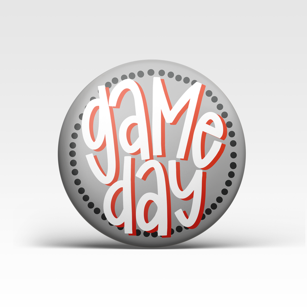 Red Game Day Polka Dots Buttons | Game Day Pins: RED BACKGROUND