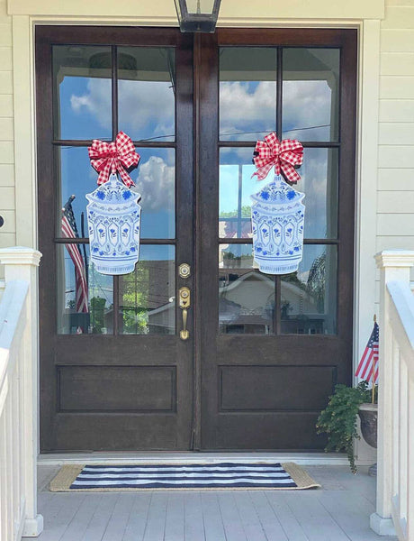 Dominique Blue and White Jar Door Hanger