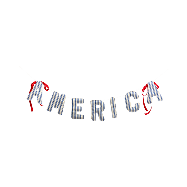 America Ticking Fabric Puffy Banner