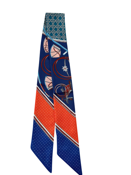 Twilly Satin Gameday Scarf: Maroon Print