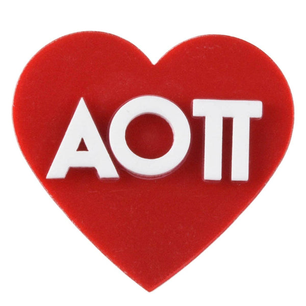 Sorority & Greek Acrylic Heart Pin/ Button: Kappa Delta