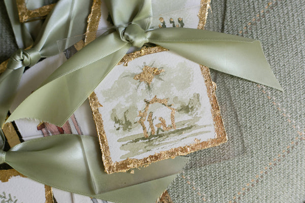 The Nativity - Hand Painted Watercolor Ornament