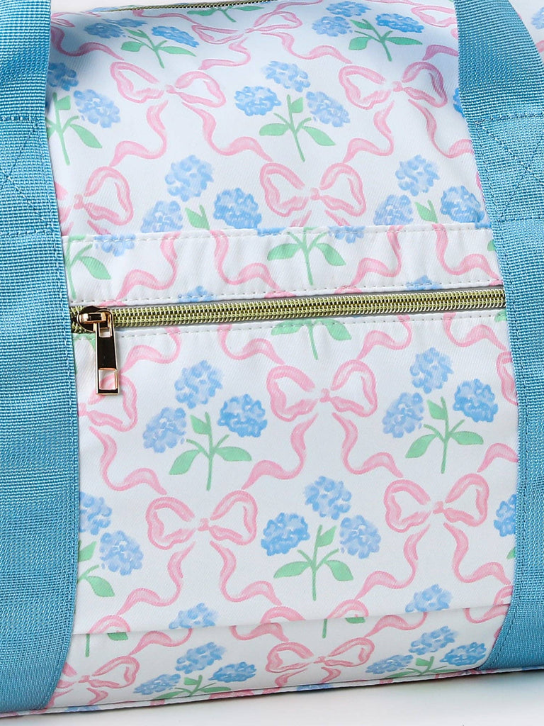 Bow Print Canvas Travel Bag - Thumbnail 4