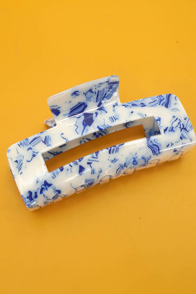 VINTAGE TOILE PATTERN PORCELAIN HAIR CLAW CLIPS Rectangle